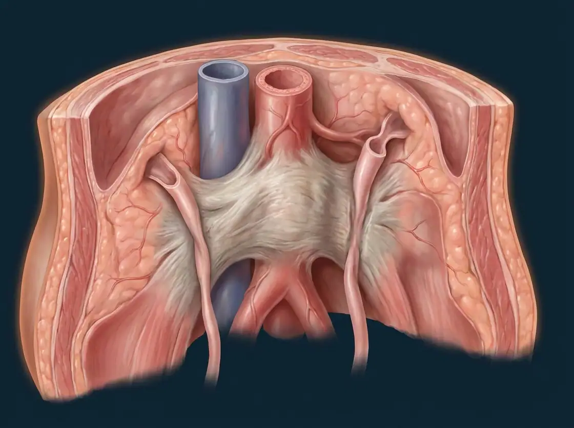 Ilustração anatômica — Fibrose Retroperitoneal