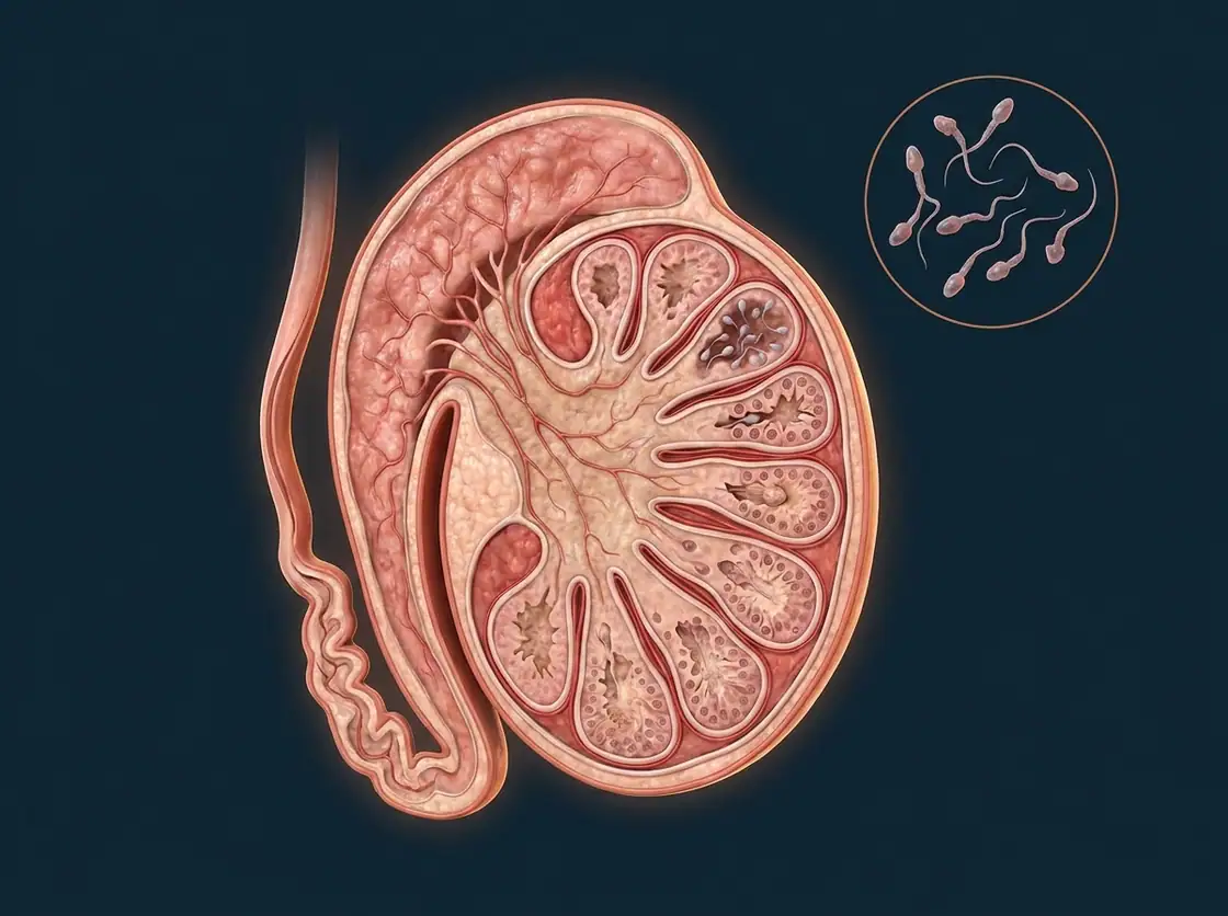Ilustração anatômica — Infertilidade Masculina