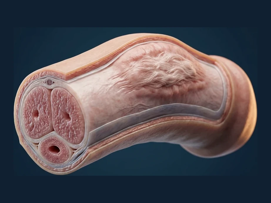 Ilustração anatômica — Doença de Peyronie