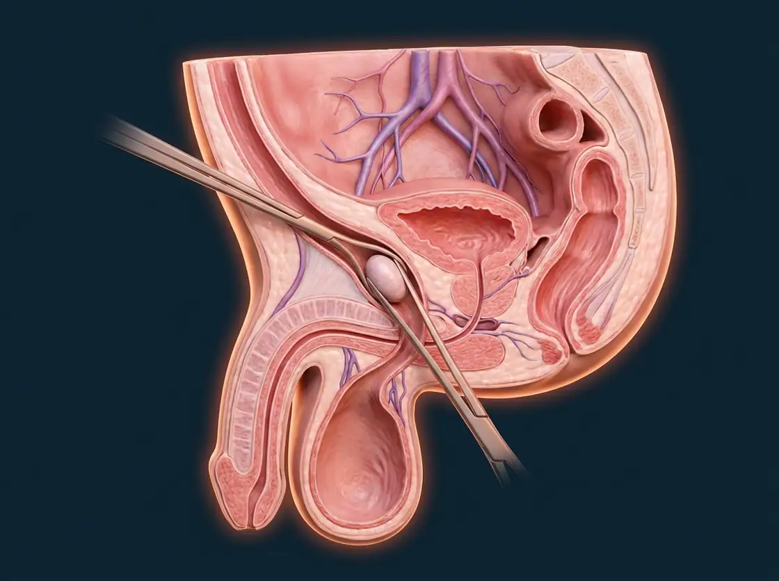 Ilustração — Tratamento da Criptorquidia (Orquidopexia)